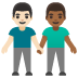 👨🏻‍🤝‍👨🏾 men holding hands: light skin tone, medium-dark skin tone display on Google